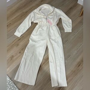 White Long Sleeve Jumpsuit